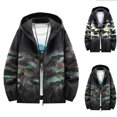 thumbnail image 4 of WREESH Fashion Jacket Man Camouflage Gradation Pockets Zipper Hooded Coat Yellow, 4 of 4