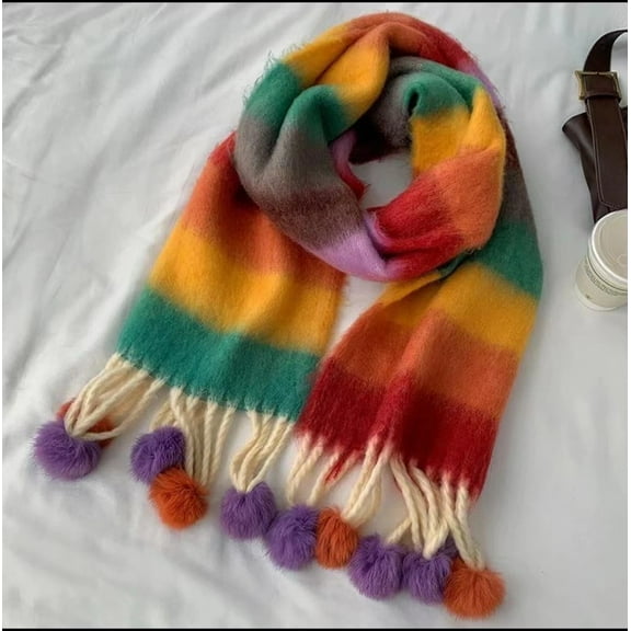 Nvzi-a Plaid Scarf for Women Chunky Scarves Winter Warm Thick Oversized Blanket Scarf，