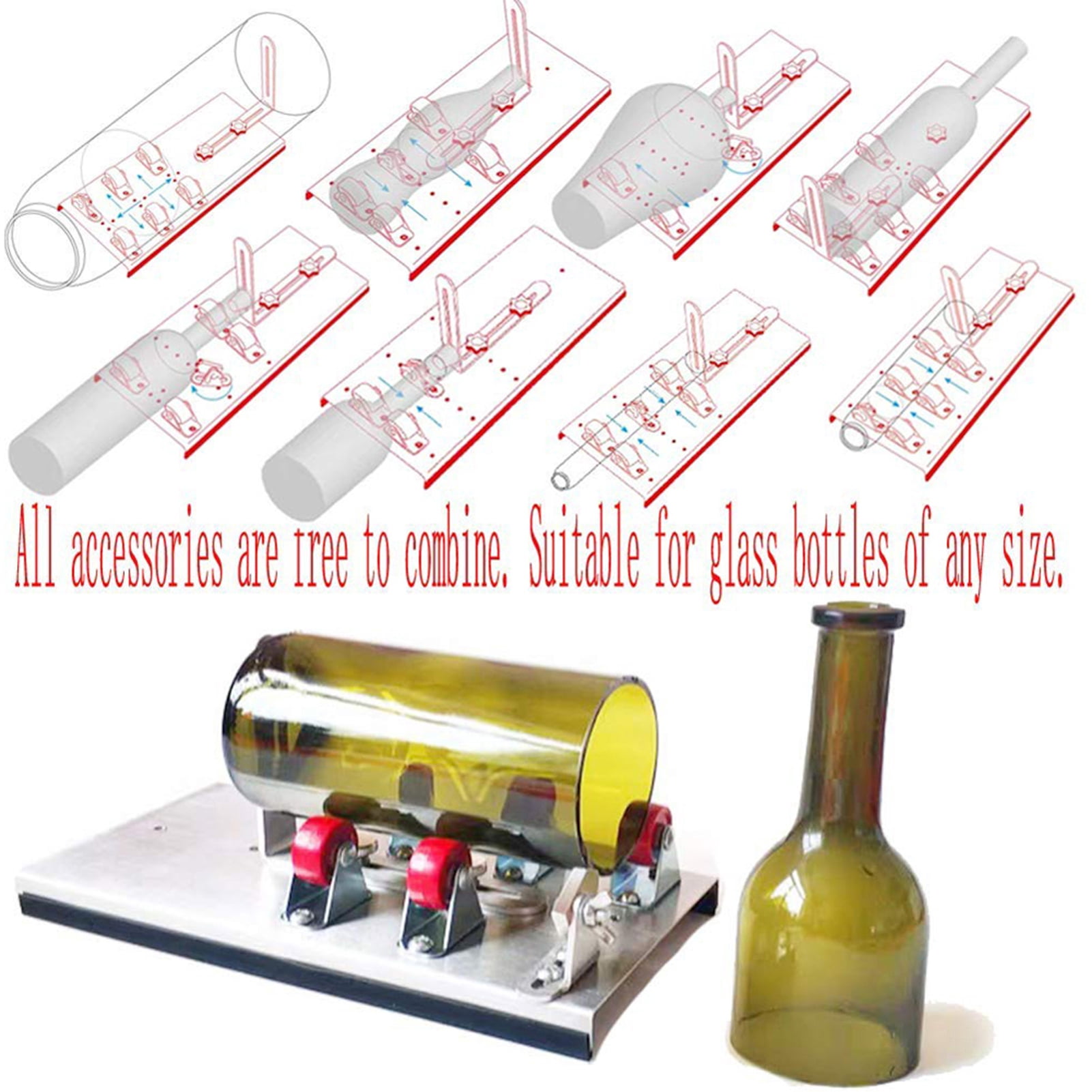 Machine Glass Bottle Cutter Adjustable Sizes Metal Glassbottle Cut Machine For Crafting Wine Bottles Household Decorations Cutting Tool