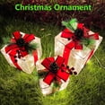 thumbnail image 2 of Christmas Decorations Indoor, Kwaiffeo Set of 3 Christmas Lighted Gift Boxes 60 LED Light up Xmas Present Ornament for Tree Indoor Outdoor Yard Holiday Door, Christmas Lights,Warm White, UL Plug, 2 of 8