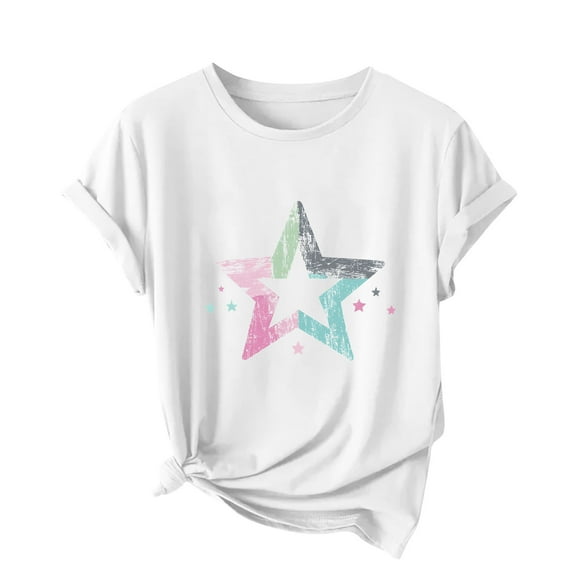 2025 Women's Drop Shoulder Basic Tee - Soft Short Sleeve Crew Neck T-Shirt | Loose Casual Summer Tops with Relaxed Fit Comfy