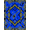 Blue Yellow, Pattern 8, variant on ODIKA Notes Vintage Rock Distressed Grunge Border Hip Guitar Music Refined Structured for Home Office, Gaming Room, Under Desk, Non-Slip Chair-Friendly