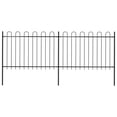 thumbnail image 1 of vidaXL Garden Fence with Hoop Top Steel 3.4x1.2 m Black, 1 of 4