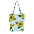 thumbnail image 2 of Canvas Tote Bag for Women Sunflower Grocery Bags Large Capacity Zippered Shoulder Bag Fashion Shopping Bag with Short Handle Yellow, 2 of 7