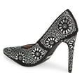 thumbnail image 3 of Lauren Lorraine Kelli Black Silver Rhinestone Embellished High Heel Pointed Pump (Black, 7.5), 3 of 5