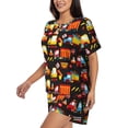 thumbnail image 2 of Picia Construction Truck Pajamas Sets for Women Soft Short-Sleeved Pjs with Lounge Shorts Two Piece Sleepwear-3X-Large, 2 of 9