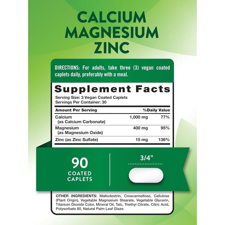 Nature's Truth, Calcium Magnesium Zinc Supplement, 90 Caplets