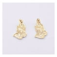thumbnail image 2 of Diamond-Cut Praying Hands Stud Unisex Adult Earrings 10K Yellow White Gold, 1.56 Gr - GOLDUM NYC, 2 of 6