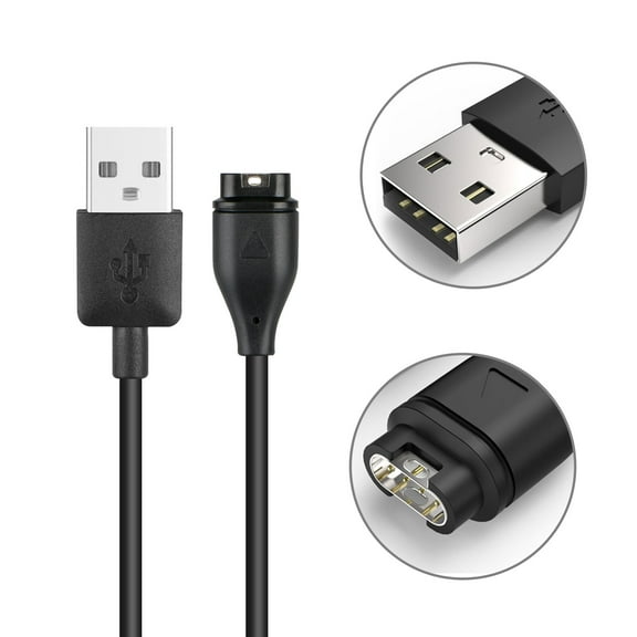 Charger for Garmin Watch Charging Cable,Garmin Fenix 5/5S/5X/Plus/6/6S/6X/Pro Charger, Replacement USB Data Sync Charging Cable Wire 3.3ft, Black