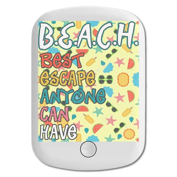 DistinctInk Magnetic Battery Pack, 5000 mAh Wireless Portable Charger with USB-C Cable, Compatible with MagSafe iPhone 14 / 13 / 12 Series - BEACH Best Escape Anyone Can Have