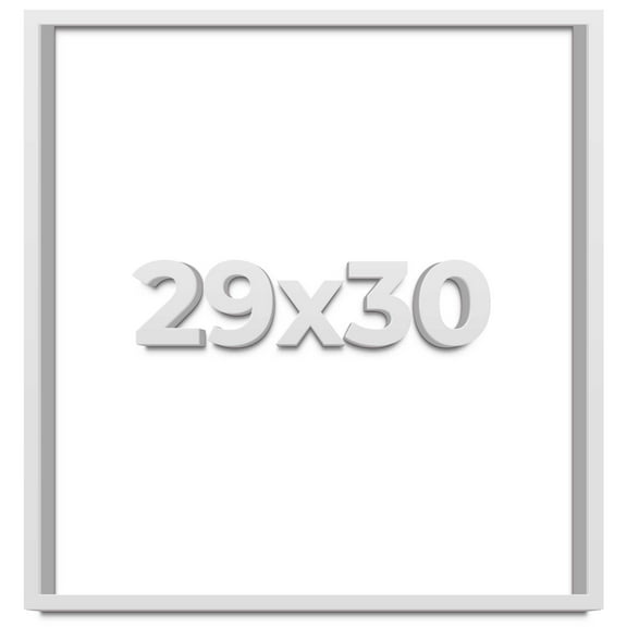 29x30 Shadow Box Frame White | 2 Inches Deep Real Wood Contemporary Shadowbox Display Frame | UV