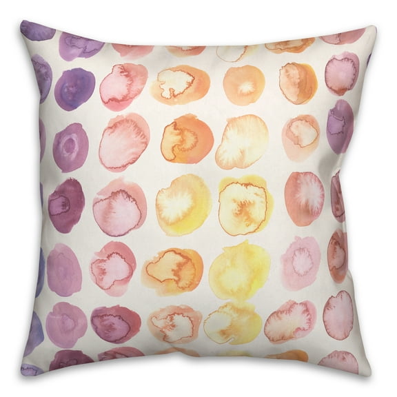 Creative Products Watercolor Polka Dots 18 x 18 Spun Poly Pillow