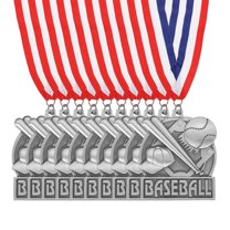Uxcell Baseball Games Court Award Medals with Ribbons, Winner Medals Prizes for Competitions Sports Party Silver