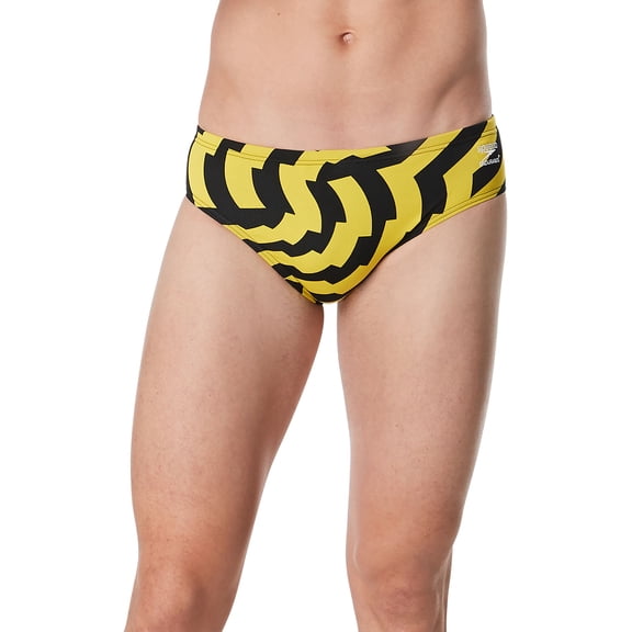 Speedo Men's Vortex Maze Brief (Speedo Yellow, 38)