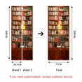 thumbnail image 3 of Simulación de biblioteca 95x215 cm Etiqueta de puerta 3D Bodega Foto Mural Trompe L'oeil Pegatinas de pared Pvc Papel tapiz impermeable para dormitorio Baño Cocina Rojo Verde Cocina, Decoración y Otros, 3 of 5