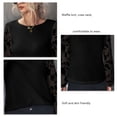 thumbnail image 2 of Fall Casual Loose Blouses, Plain Color Comfortable Lightweight Waffle Knit Mesh Sleeve Tops For Women ANGGREK No, 2 of 7