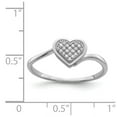 thumbnail image 2 of White Sterling Silver Ring Band Themed Diamond Rhodium Diam. Heart, 2 of 2