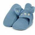 thumbnail image 4 of Ella Bonna Muslin Stay On Baby Booties, Smalt Blue, 12-18 Months, 4 of 4