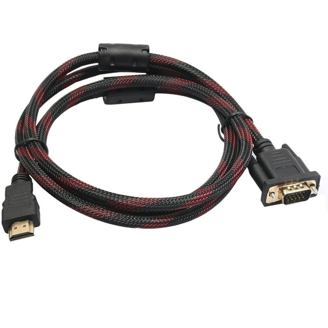 Cable adaptador de HDMI a VGA - 1,5 M, compatible con 1080p, velocidad de 10,2 Gbps - para PC/HDTV/DVD, requiere conversión de señal