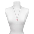 thumbnail image 3 of Delight Jewelry Silvertone Hot Pink and Orange Flower Silvertone Hope Anchors the Soul Bar Charm Necklace, 23", 3 of 4