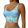 thumbnail image 2 of Vsdgher Sea and Fish Print Women Sleeveless Athletic Tank Top Built-in Bra Camisole Sports Vest for Yoga Running Fitness Exercise with Removable Pads, 2 of 8