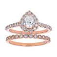 thumbnail image 2 of 14K Rose Gold 1-1/4 cttw. Certified Pear-cut Diamonds Vintage Bridal Set by Hollywood Hills Jewelers, 2 of 6
