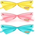 thumbnail image 1 of LAICAIW Triangle Rimless Sunglasses One Piece Colored Transparent Sunglasses For Women and Menu2026, 1 of 4