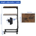 thumbnail image 3 of SolidPal Adjustable C Shaped Side Table, Rolling End Table with Storage Basket, Slide Under Couch for Living Room Bedroom, 3 of 7