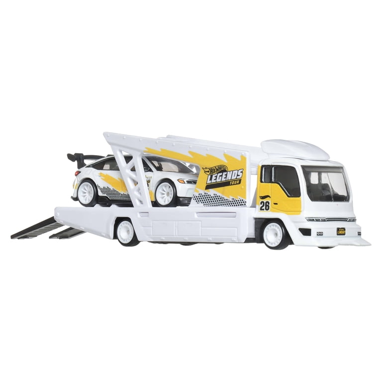 Hot Wheels Legends Team Transport Hauler & Toy Car, 2-Pack of
