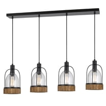 Cal Lighting Beacon 4" Transitional Metal Pendant in Dark Bronze Wood