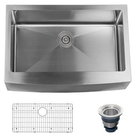Miseno Stainless Steel 30'' L x 21'' W Farmhouse Kitchen Sink with Apron (Best Stainless Steel Apron Front Sinks)