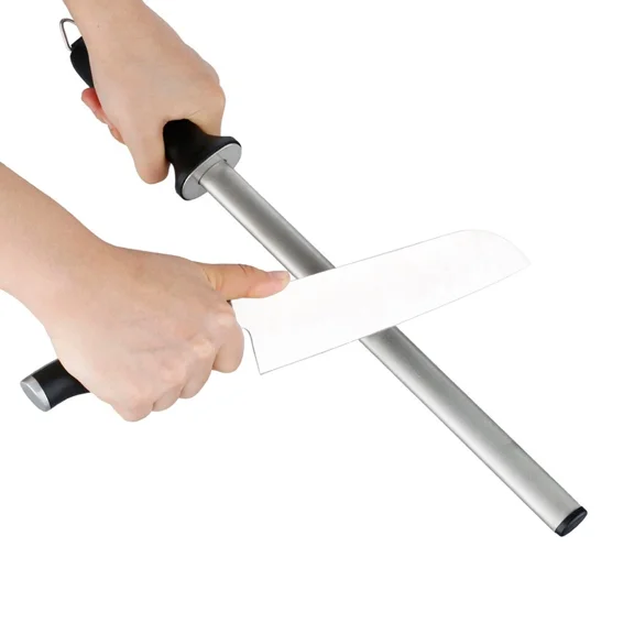 10 Inch Kitchen Knife Sharpener Diamond Sharpening Steel Rod With Abs Handle Us