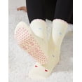 thumbnail image 3 of Yawlsow Pilates Grip Socks for Women, 1 Pair Non-Slip Yoga Ruffle Crew Sock with Heart Pattern for Barre Ballet Workout, 3 of 6