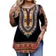 thumbnail image 3 of TaTaai Plus Size Resort Style Blouse Women's Little V-Neck Printed Top 3/4 Sleeve Floral Design Vacation Wear Loose Fit Summer Gift, 3 of 7