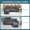 thumbnail image 4 of HOMCOM Causeuse Sectionnelle, Canapé d'Angle en Tissu Velours Côtelé, Gris Anthracite, 4 of 10
