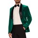 thumbnail image 4 of Blazers de Tuxedo de Terciopelo INSPIRE CHIC para hombres, con solapa de chal, chaquetas formales para bodas, color verde, 4 of 5