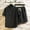 Black, variant on HOMADLES Mens Summer 2 Piece Outfits Short Sets Linen Shirt and Short Black 3XL