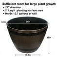 thumbnail image 6 of Gamexcel 20.5"D x 14.5''H Large Classic Home Garden Whiskey Barrel Planter Plastic Resin Flower Pot, Brown, 6 of 8