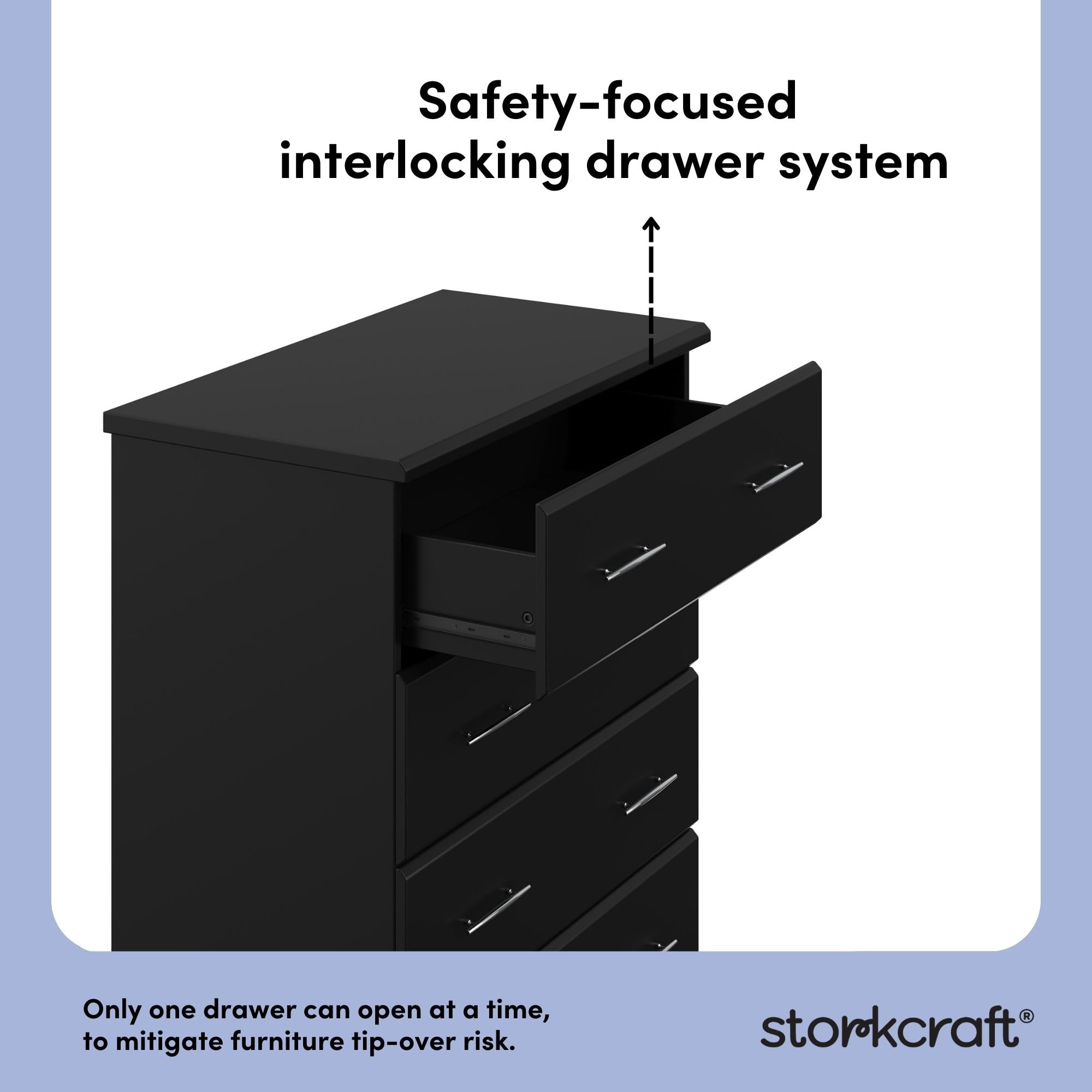 Storkcraft Brookside 4 Drawer Chest - Black