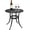 Black, variant on VINGLI 21" Cast Aluminum All Weather Round Patio Coffee Table Porch Bistro End Table (White)
