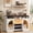 White, variant on Sideboard Buffet Cabinet, 54" Kitchen Cabinet with LED Lights & Arched Glass Doors, Tall Bar Cabinets with 2 Adjustable Shelves, Wine Rack & Storage Table for Dining Room, Black