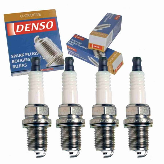 4 pc DENSO 3122 Standard U-Groove Spark Plugs for 22401-0B016 22401-53J06 90919-01166 K20R-U Ignition Wire Secondary