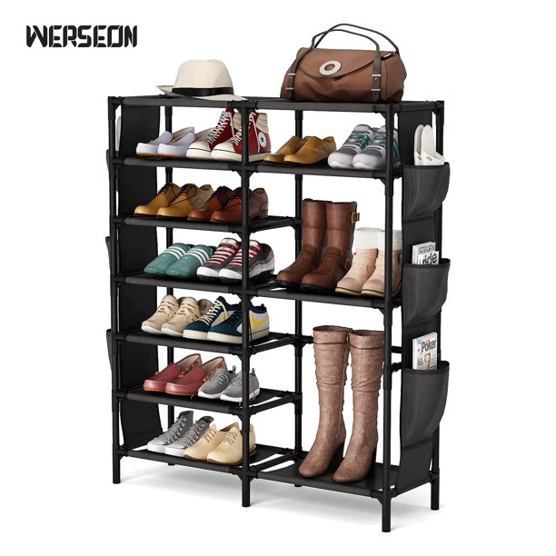 Werseon 7 Tiers Shoe Rack 1824 Pairs Stackable Boots Shoe Storage