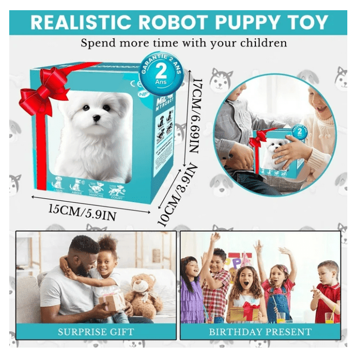 Nicoo - My Realistic Robot Puppy, 2025 New Ai Robotic Dog, Robot Puppy That Acts Like A Real Puppy, Walking, Barking, Tail Wagging (A