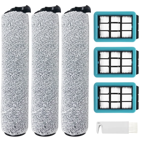 3831 Replacement Brushes and Filters Compatible with Bissell Crosswave HF2/3845N/3831 Vaccum Cleaner, 3 Brush Rolls 3 Filters 1 Cleaning Brush