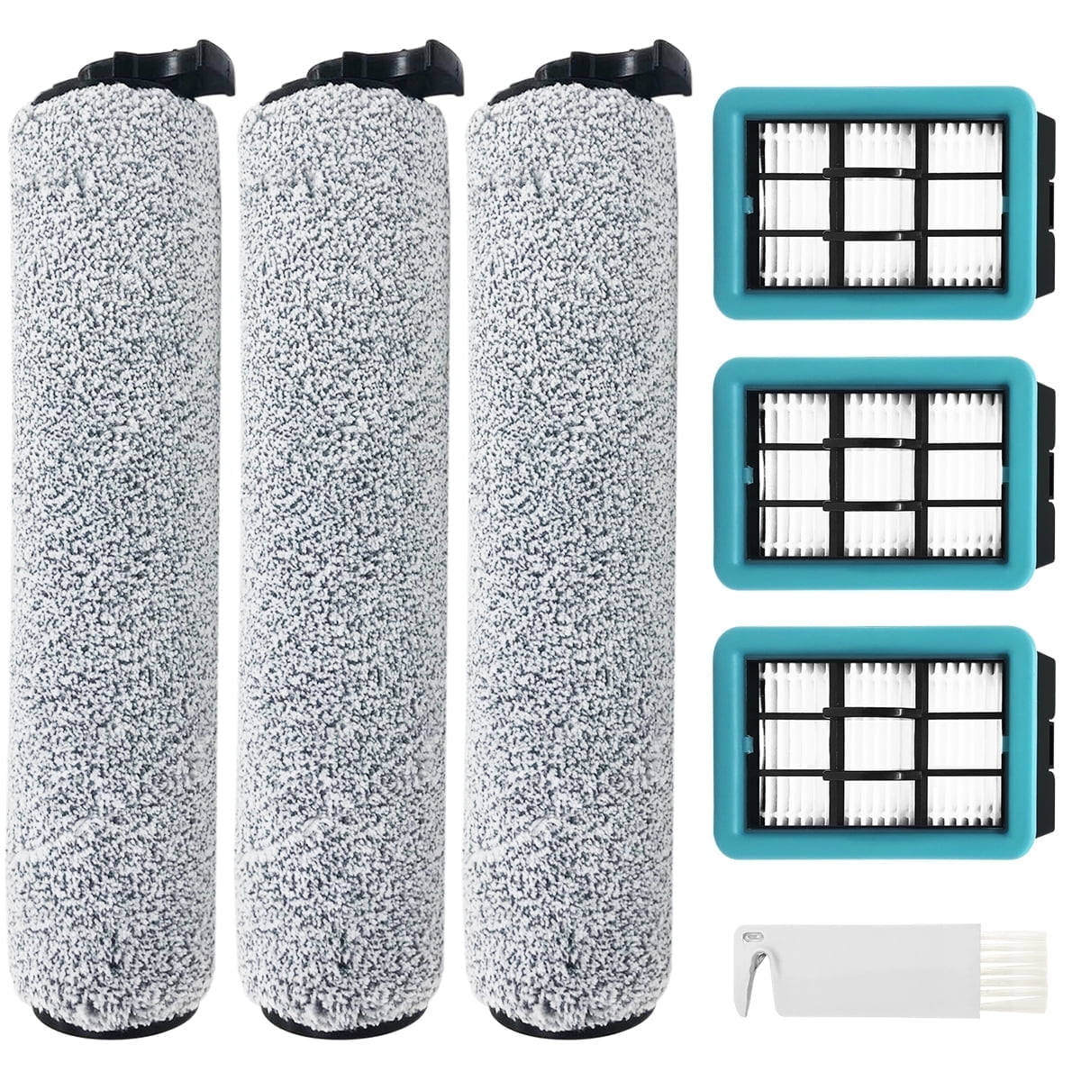 3831 Replacement Brushes and Filters Compatible with Bissell Crosswave HF2/3845N/3831 Vaccum Cleaner, 3 Brush Rolls+3 Filters+1 Cleaning Brush