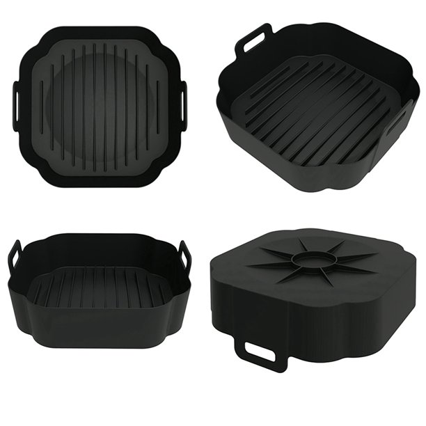 Almohadillas de silicona para freidora de aire bandeja cuadrada de aislamiento Likrtyny térmico para freidora de aire Pizza pollo utensilios ecológicos para cocina casera