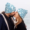 thumbnail image 5 of Yiaed Blue Snake Print Winter Beanie for Men Women, Fleece Lined Beanie Soft Warm Knit Hat Ski Stocking Cuffed Ca, 5 of 6