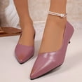 thumbnail image 5 of Samdudou Pumps for Women Closed Toe Pointed Toe Kitten Heel V-Cut Vamp Slip On Dress Shoes Classic Office Wedding Evening Party Footwear, 5 of 9
