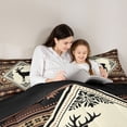 thumbnail image 4 of Manfei Classic Deer Grid Twin Comforter Sets,Brown Check Pine Bedding Set,Black Reversible,2-Piece,1 Comforter and 1 Pillowcase, 4 of 7